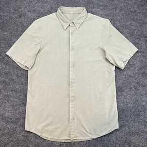 Lululemon Airing Easy Green Short Sleeve Button Up Shirt Mens Size Small
